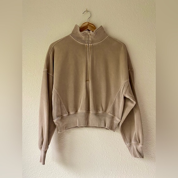 Abercrombie & Fitch Beige High-Neck Sweatshirt - Picture 1 of 3